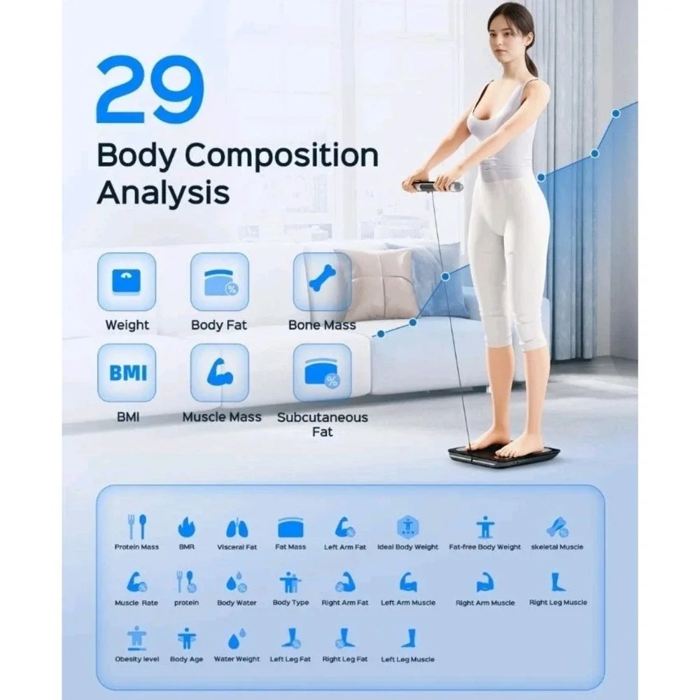 Smart‎ Body Composition Scale - 8-Electrode Analyzer with Bluetooth Sync